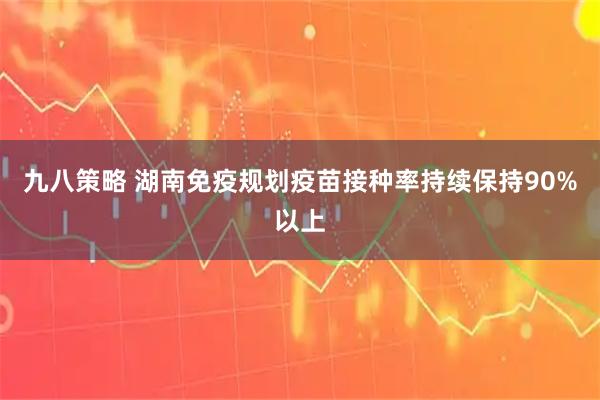 九八策略 湖南免疫规划疫苗接种率持续保持90%以上