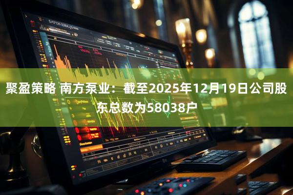聚盈策略 南方泵业：截至2025年12月19日公司股东总数为58038户