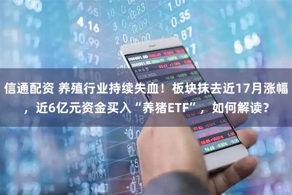 信通配资 养殖行业持续失血！板块抹去近17月涨幅，近6亿元资金买入“养猪ETF”，如何解读？